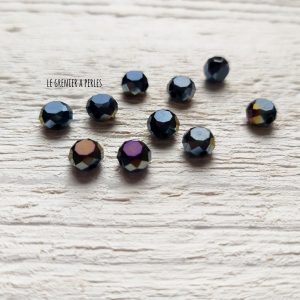 10 Perle Palet 6 mm Dark Purple AB