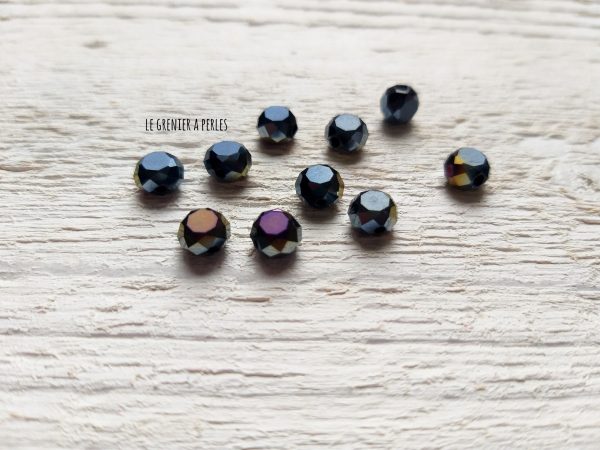 10 Perle Palet 6 mm Dark Purple AB