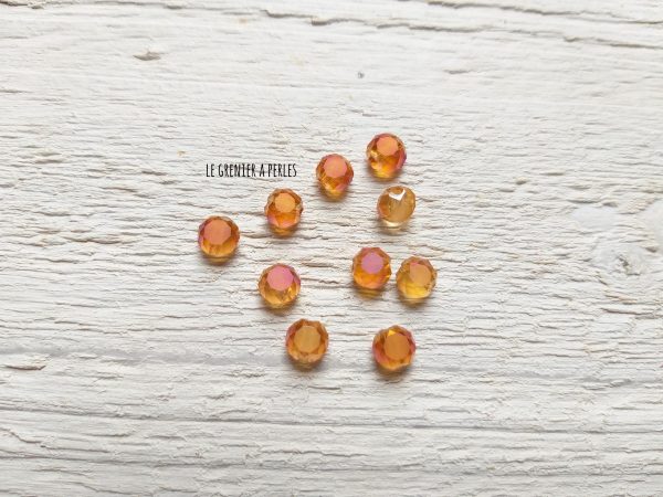 10 Perle Palet 6 mm Orange AB