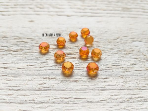 10 Perle Palet 6 mm Orange AB