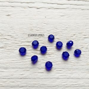 10 Perle Palet 6 mm Bleu Cobalt