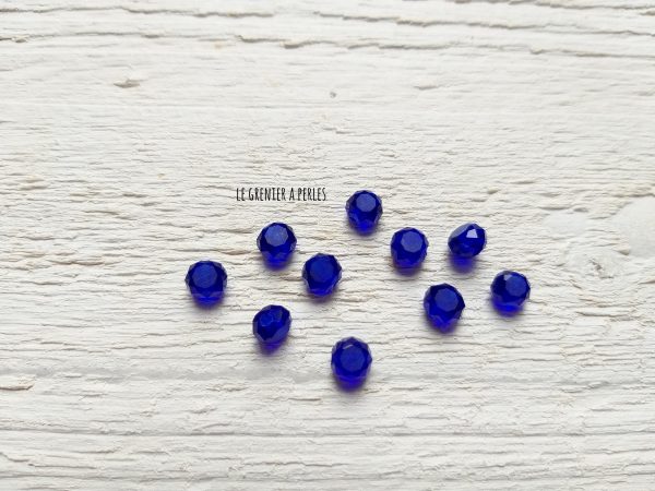 10 Perle Palet 6 mm Bleu Cobalt