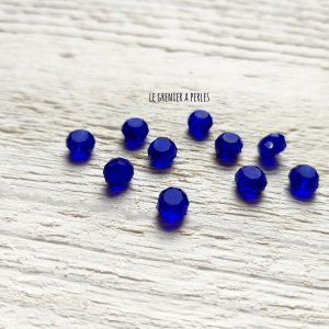 10 Perle Palet 6 mm Bleu Cobalt