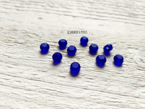 10 Perle Palet 6 mm Bleu Cobalt