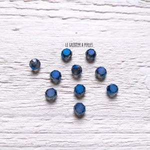 10 Perle Palet 6 mm Bleu Pétrole AB