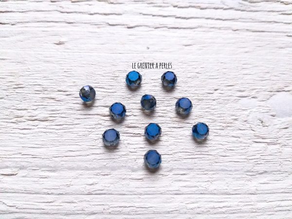 10 Perle Palet 6 mm Bleu Pétrole AB