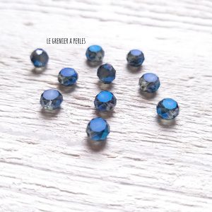 10 Perle Palet 6 mm Bleu Pétrole AB