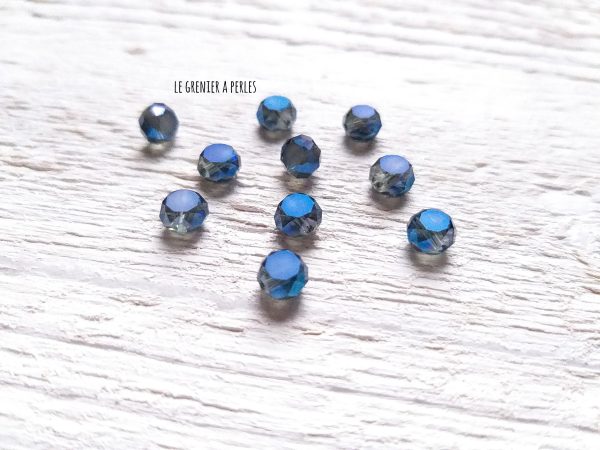 10 Perle Palet 6 mm Bleu Pétrole AB