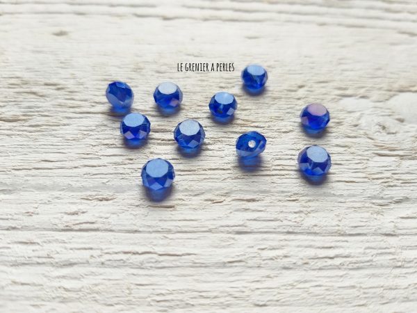 10 Perle Palet 6 mm Bleu Nuit AB