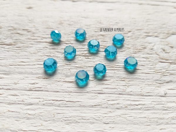 10 Perle Palet 6 mm Bleu Caraïbes AB