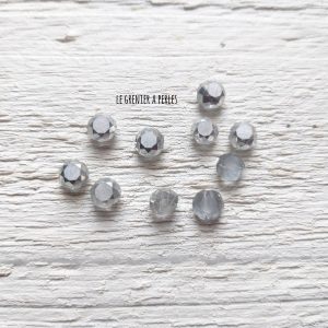 10 Perles Palet 6 mm Gris Irisé AB