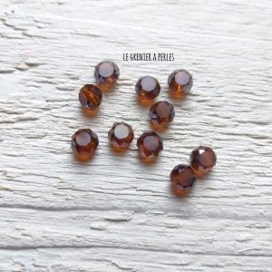 10 Perles Palet 6 mm Smocked Topaz AB