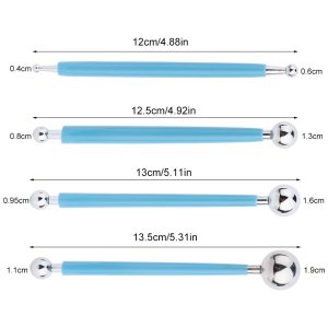 Set de 4 Outils embossing double embout ( dotting tool ) 0.4 cm – 1.9 cm