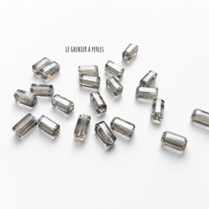 Perles Rectangles 7 x 3 mm Cristal Grey 2205 perles en verre le grenier a perles