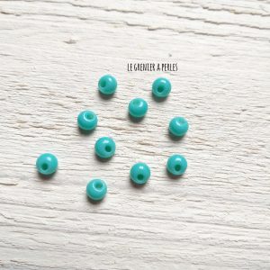 10 Perles Dôme 6 mm Turquoise