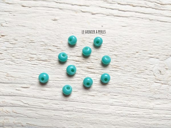 10 Perles Dôme 6 mm Turquoise