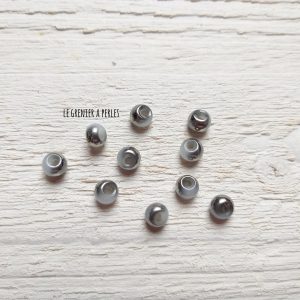 10 Perles Dôme 6 mm Grey Silver