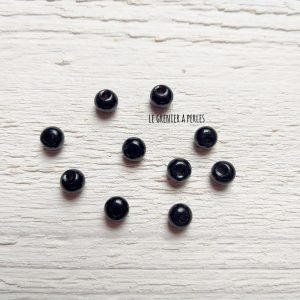 10 Perles Dôme 6 mm Noir