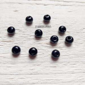 10 Perles Dôme 6 mm Noir