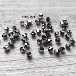 50 Toupies 4 mm Silver