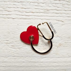 Broche Stéthoscope et Coeur