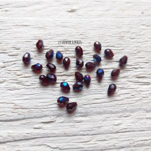 25 Gouttes 5 x 2 mm Dark Rouge AB