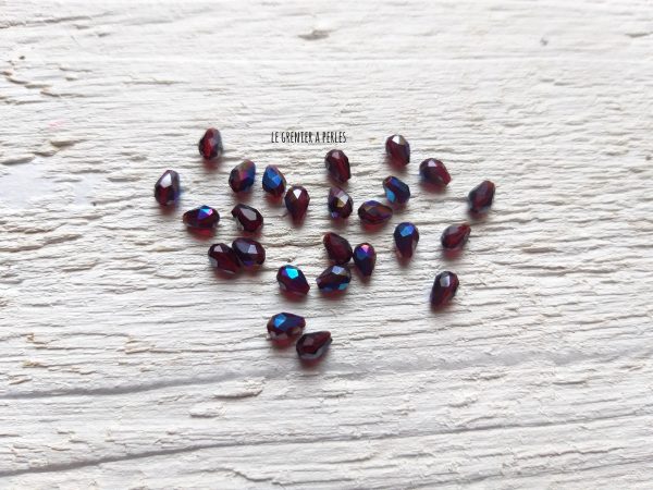 25 Gouttes 5 x 2 mm Dark Rouge AB