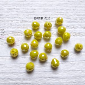 5 Perles Poires 8 mm Jaune AB