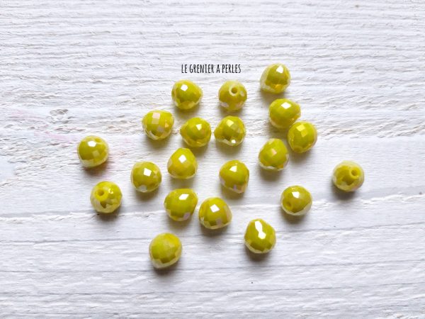 5 Perles Poires 8 mm Jaune AB