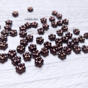 30 Spacers 5 mm Daisy * Dark Bronze 1421 * Tchèque