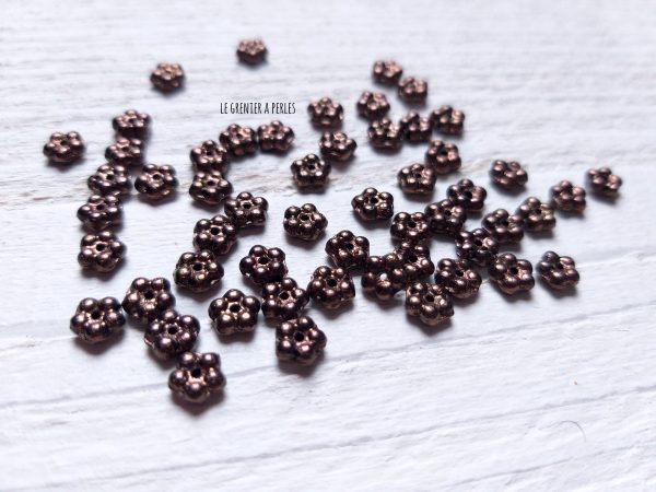 30 Spacers 5 mm Daisy * Dark Bronze 1421 * Tchèque