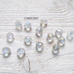 5 Perles Poires 8 mm Cristal AB