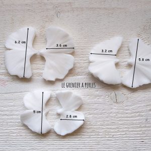 3 Moules fleurs de ginkgo * Moule silicone pour pâte polymère