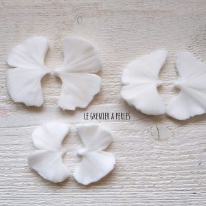 3 Moules fleurs de ginkgo * Moule silicone pour pâte polymère