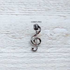 Pin’s Note de musique et micro Argent