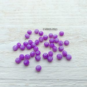 25 Perles Abacus 4 mm Mauve Marbré