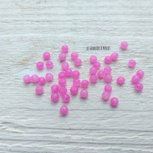 25 Perles Abacus 4 mm Rose Marbré