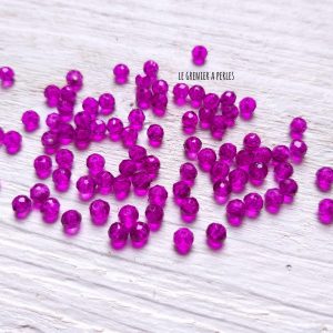 25 Perles Abacus 4 mm Violine Marbré