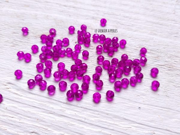 25 Perles Abacus 4 mm Rose Marbré