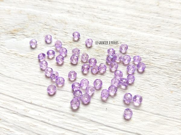 25 Perles Abacus 4 mm Light Mauve AB