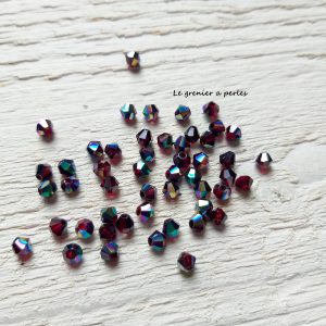 50 Toupies 4 mm Dark Rouge AB Irisé