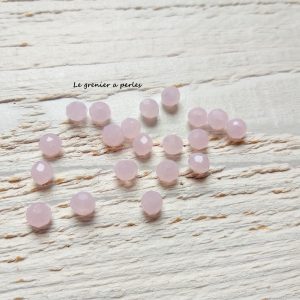 20 Perles Abacus 6 mm Rose Opal