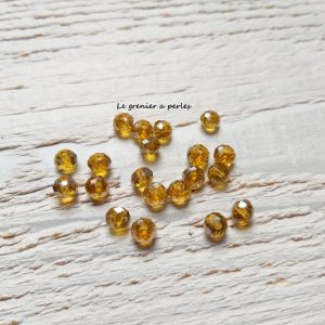 20 Perles Abacus 6 mm Topaz AB