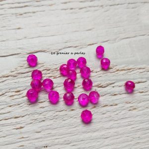 20 Perles Abacus 6 mm Rose Fuschia