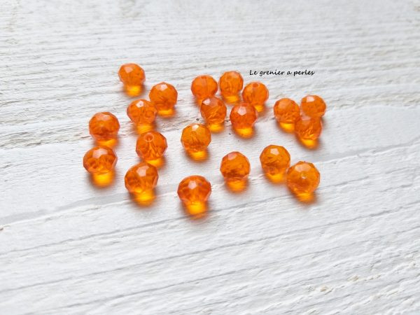 10 Perles ABACUS 8 mm Orange