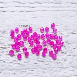 50 Toupies 3 mm Rose Fuschia