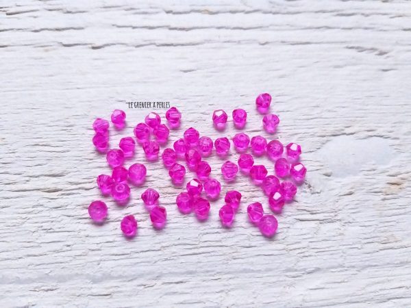 50 Toupies 3 mm Rose Fuschia