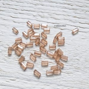 20 Perles Rectangles 7 x 3 mm Vieux Rose