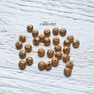 30 Perles CCB Soucoupes Dark Gold