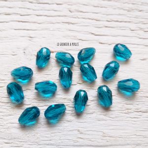 5 Perles Gouttes 12 x 8 mm Indicolite